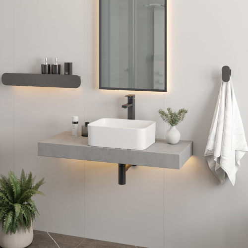 Раковина из сантехнического фарфора Teymi Helmi T51103 40х30 накладная цвет белый без отверстий под смеситель - фото 3