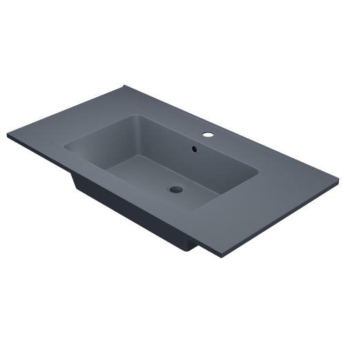 Раковина из искусственного камня Uperwood Parma Quartz 291003010 86х48 полувстраиваемая цвет серый - фото 5