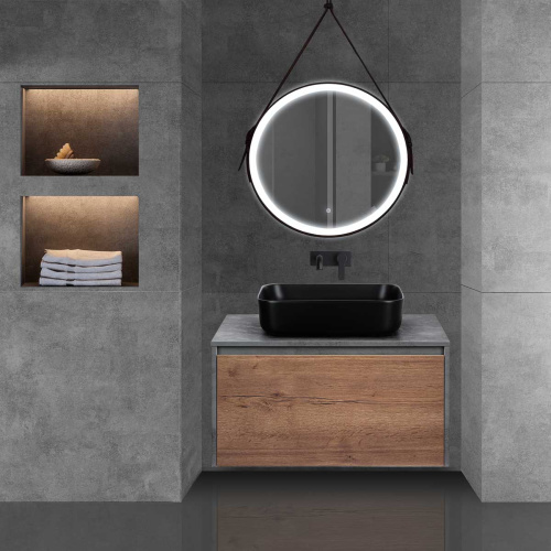 Тумба под раковину Vincea Mesa VMC-2MS800TB 80х50х45 подвесная цвет коричнево-серый - фото 2