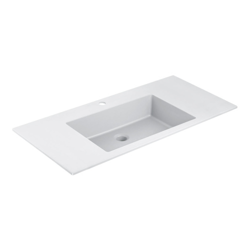Раковина из искусственного камня Vincea VCB-13100W 100х48 встраиваемая цвет белый 1 отверстие под смеситель