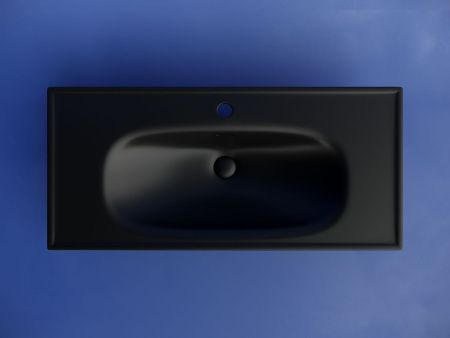 Раковина из сантехнического фарфора Ceramica Nova SABO CN13003MB 100х50 накладная цвет черный 1 отверстие под смеситель
