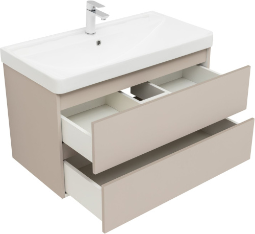 Тумба под раковину Aquanet Вега 2.0 00337944 89х46х50 подвесная цвет бежевый - фото 2