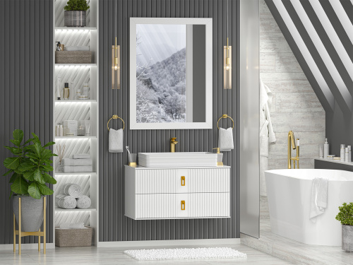 Тумба под раковину Brevita Sevilla SEV-09090-0102Я 90х47х46 подвесная - фото 5