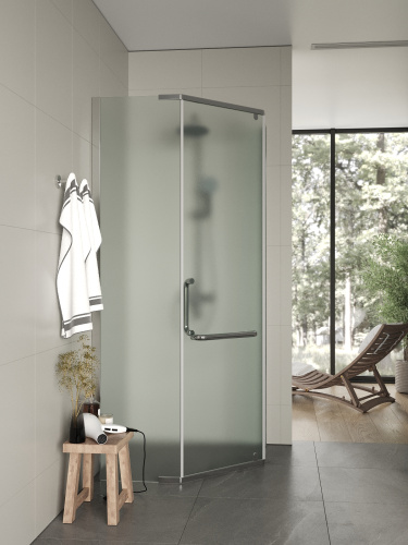 Душевой уголок Agger A03-090MCR/G 86х86 стекло матовое профиль хром глянцевый без поддона - фото 5