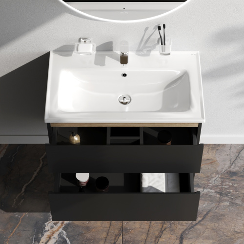 Тумба под раковину Am.Pm X-Joy M85AFHX0802BM 77х45х60 подвесная цвет черный - фото 3