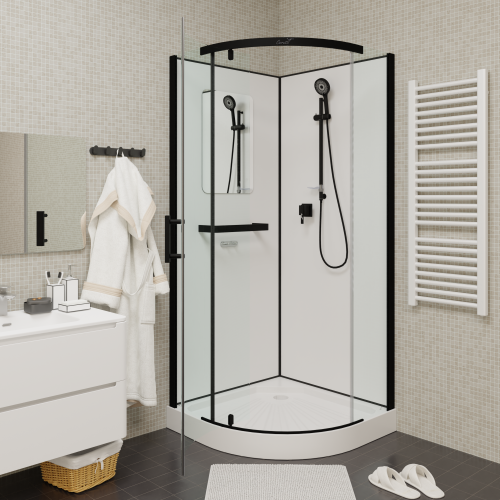 Душевая кабина Cerutti SPA KORRA90B 90х90 четверть круга без крыши ориентация универсальная - фото 5