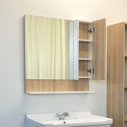 Зеркало-шкаф Comforty Рига 00004139024CF 80х13х80 подвесной цвет дуб сонома - фото 3