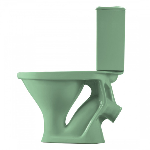 Унитаз-компакт напольный с бачком Santeri Вест 1P2018S0400BF салатовый с сиденьем каскадный смыв - фото 4