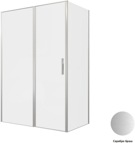 Душевой уголок Allen Brau Priority 3.31035.BA + 3.31041.BA 140х80 стекло прозрачное профиль серебро брашированное без поддона - фото 5