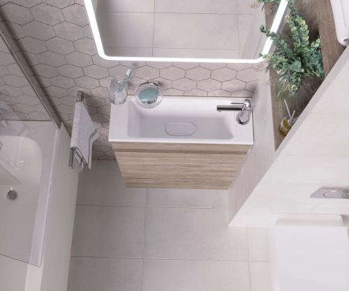 Раковина из литьевого мрамора Uperwood Modul 2911020338 60х21 полувстраиваемая цвет белый - фото 3