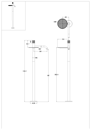 Смеситель Boheme Stick 120-NB.4 напольный никель