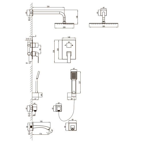 Душевая система LeMark Unit LM4522C встраиваемая в стену - фото 2
