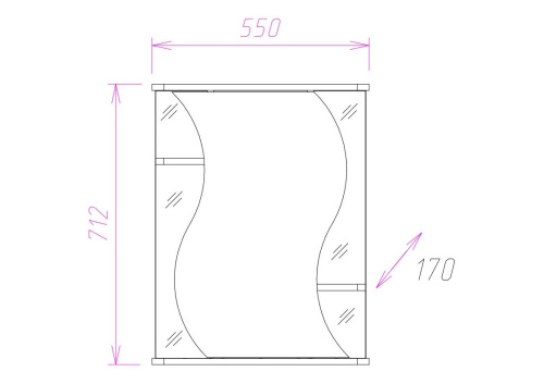 Зеркало-шкаф Onika Лилия 205532 55х17х71 подвесной - фото 2