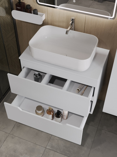 Тумба с раковиной Orange Line Li-80TuwMDF+B03-600W 81х46х68 - фото 4