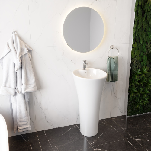 Раковина из сантехнического фарфора Cerutti SPA CT7274 45х45 напольная цвет белый 1 отверстие под смеситель - фото 4