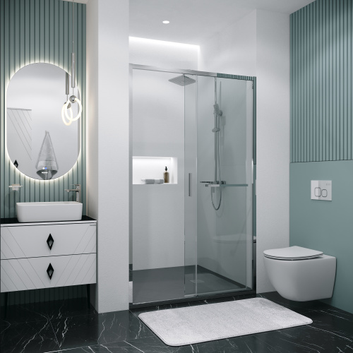 Душевая дверь Grossman Style 100.K33.05.120.10.00 120х195 стекло прозрачное профиль хром глянцевый - фото 5