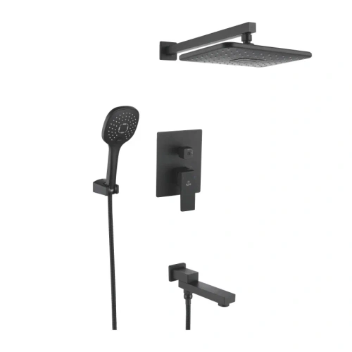 Душевая система Rose R2835H встраиваемая в стену цвет черный - фото 2