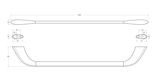 Полотенцедержатель Cezares LINER LINER-TH-60-GM - фото 2