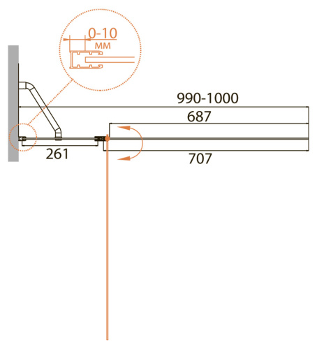 Душевая шторка на ванну Cezares RELAX RELAX-V-11-100/140-C-Bi 100х140 стекло прозрачное профиль белый ориентация универсальная - фото 2