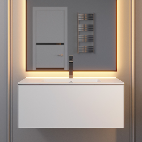 Тумба с раковиной Uperwood Parma Premium 39330205466 86х48х37 цвет белый матовый - фото 5