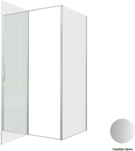 Душевой уголок Allen Brau Priority 3.31032.BA + 3.31044.BA 120х90 стекло прозрачное профиль серебро брашированное без поддона - фото 4
