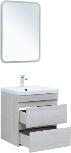 Тумба под раковину Aquanet Нота NEW 00334203 57х47х61 подвесная цвет светлое дерево - фото 4