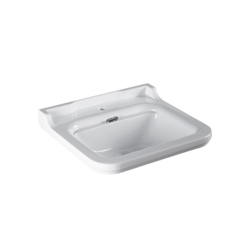 Раковина из сантехнического фарфора Kerasan Waldorf 4140K1bi/cr*1 60х55 подвесная цвет белый/хром 1 отверстие под смеситель