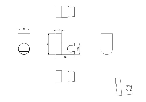 Держатель для душа Wonzon & Woghand WW-994207-BG золото - фото 2