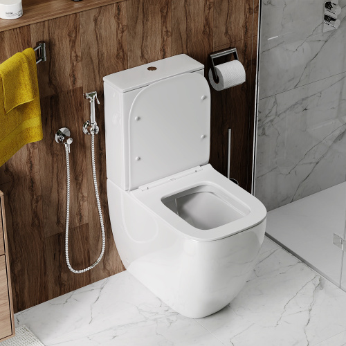 Унитаз напольный с бачком Cerutti SPA CT8708 белый с сиденьем микролифт безободковый каскадный смыв - фото 4