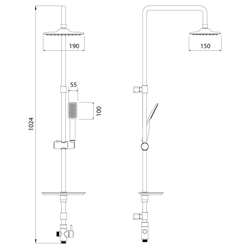 Душевой гарнитур LeMark LM8804C настенный хром - фото 2