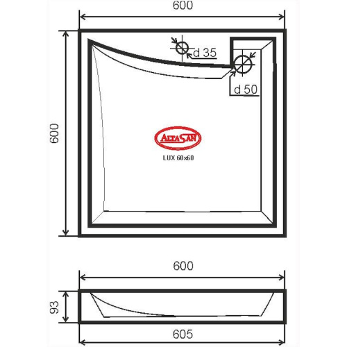 Раковина из искусственного мрамора Altasan LUX UPP60LUXs 60х60 над стиральной машиной цвет белый 1 отверстие под смеситель - фото 5