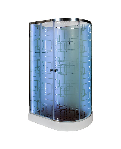 Душевая кабина AvaCan EM1511LNLED+GM 110х80 асимметричная без крыши ориентация левая - фото 2