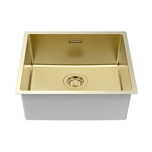 Мойка LASSAN 49 UNI, нерж. сталь, LA49-LG, светлое золото, 490х440мм, Paulmark - фото 2