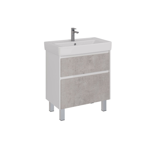 Тумба под раковину LeMark Combi LM03C80T-Beton 74х44х65 напольная/подвесная цвет бетон/белый - фото 5