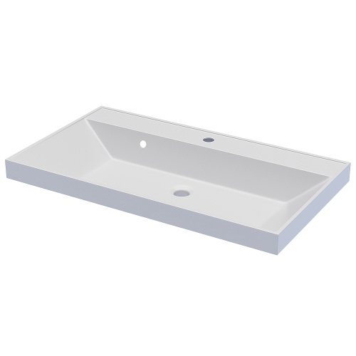 Раковина из литьевого мрамора Uperwood Classic 291020337 80х45 полувстраиваемая цвет белый глянцевый - фото 3