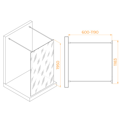 Душевая перегородка RGW Walk In 35101612-11 120х195 стекло прозрачное профиль хром глянцевый - фото 5