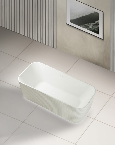 Ванна из искусственного камня Abber Stein AS9663 170х75 отдельностоящая прямоугольная с ножками - фото 2