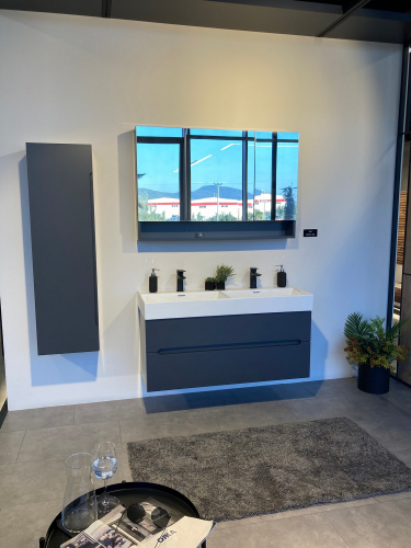 Шкаф-пенал Orka Malta 3001299 40х27х138 подвесной цвет антрацит матовый - фото 3