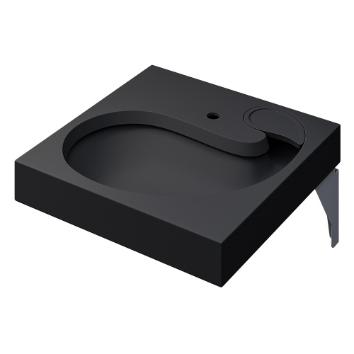 Раковина из литьевого мрамора Uperwood Comforty 2930205138 60х60 над стиральной машиной цвет черный - фото 5