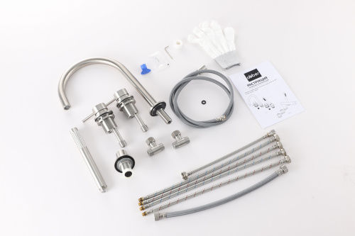 Смеситель Abber Wasser Kreis 316 AF8113BST на борт ванны сталь брашированная - фото 2