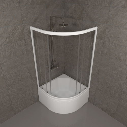 Душевой уголок Тритон Ультра Щ0000061800 90х90 стекло прозрачное профиль белый с поддоном - фото 5