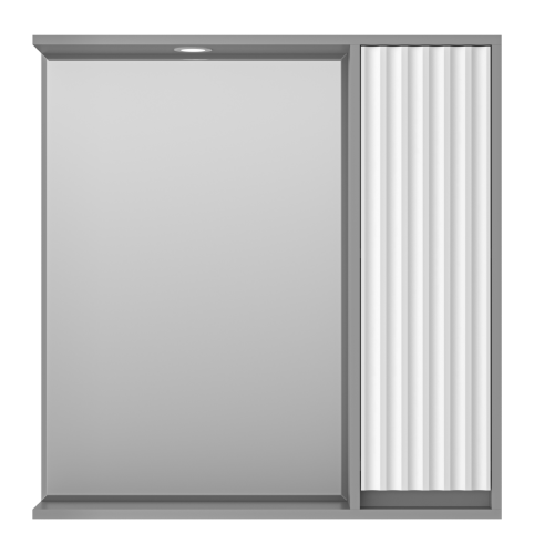 Зеркало-шкаф Brevita Balaton BAL-04080-01-01П 78х14х80 подвесной цвет белый/серый - фото 2