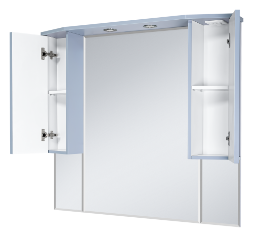 Зеркало-шкаф Misty Терра П-Тер02110-0501 110х21х100 подвесной цвет серый - фото 2