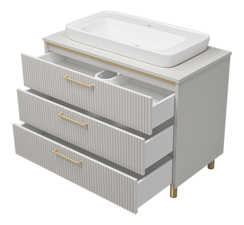 Тумба под раковину Brevita Elche ELC-0100-0302Я 101х51х66 напольная - фото 4