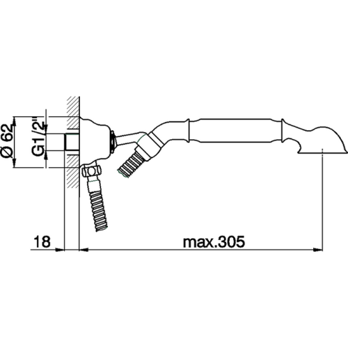 Душевой гарнитур Cisal Arcana Toscana TS00304027 настенный  бронза - фото 2