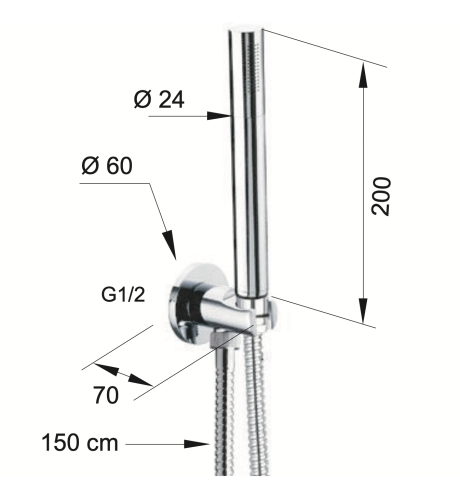 Душевой гарнитур Daniel A546435DP настенныйу золото брашированное - фото 2