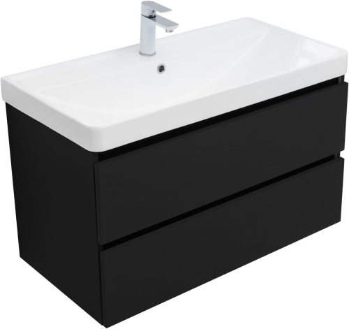 Тумба под раковину Aquanet Вега 2.0 00337956 89х46х50 подвесная цвет черный - фото 3