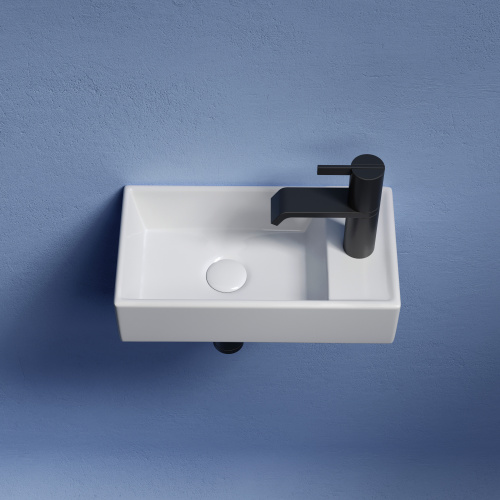 Раковина из сантехнического фарфора Ceramica Nova ELEMENT CN6051L 42х22 подвесная цвет белый 1 отверстие под смеситель - фото 4