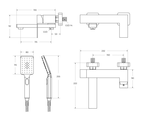 Смеситель Cezares SLIDER SLIDER-VD-NOP настенный черный матовый - фото 3