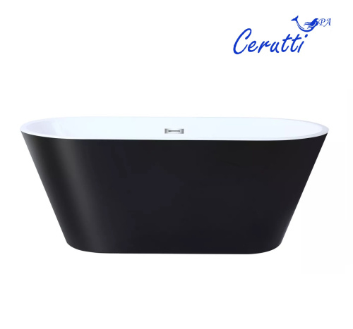 Ванна акриловая Cerutti SPA CT10879 170х75 отдельностоящая овальная с ножками - фото 3